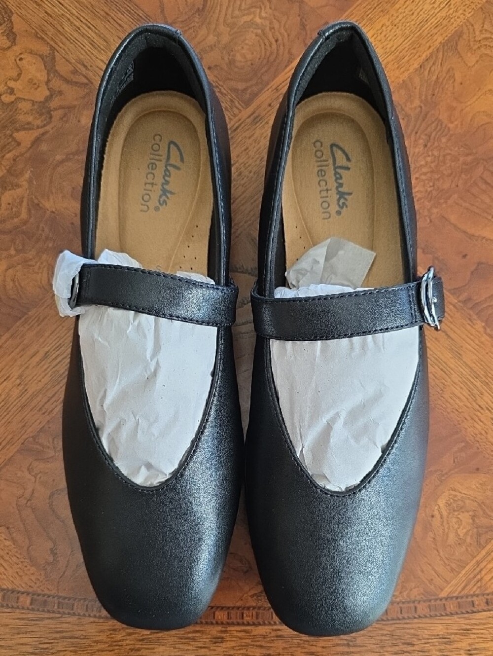 Clarks Collection Jazmynn Iris Black Mary Jane Loafers with Silver Buckle - NEW - Picture 3 of 10